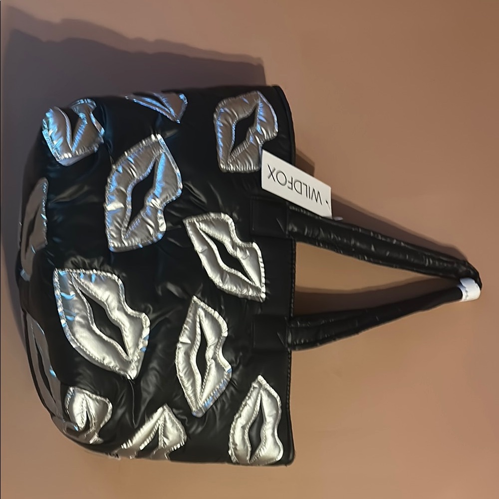 Wildfox Black and Silver Tote with Metallic Accents